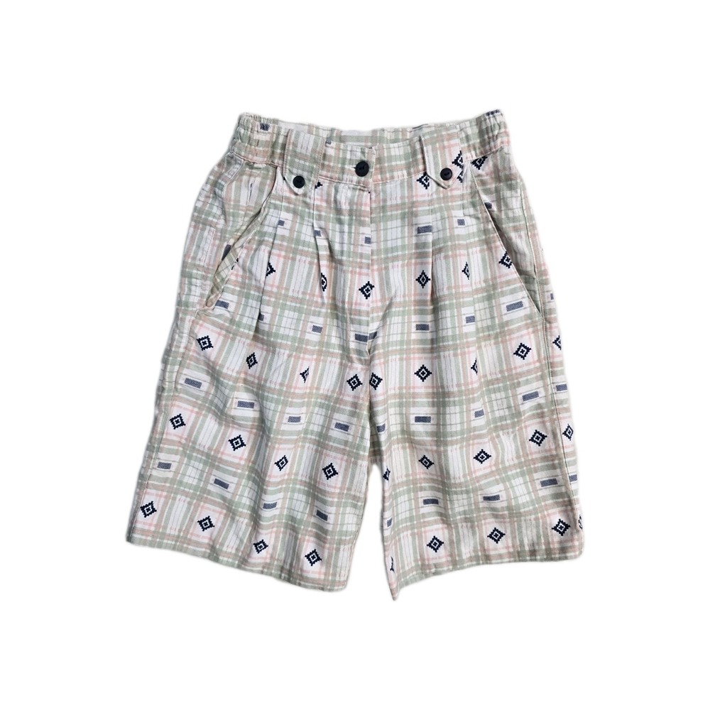 Vintage Y2K Women's Pleated Shorts 4 Multicolor Geometric Better & Court
